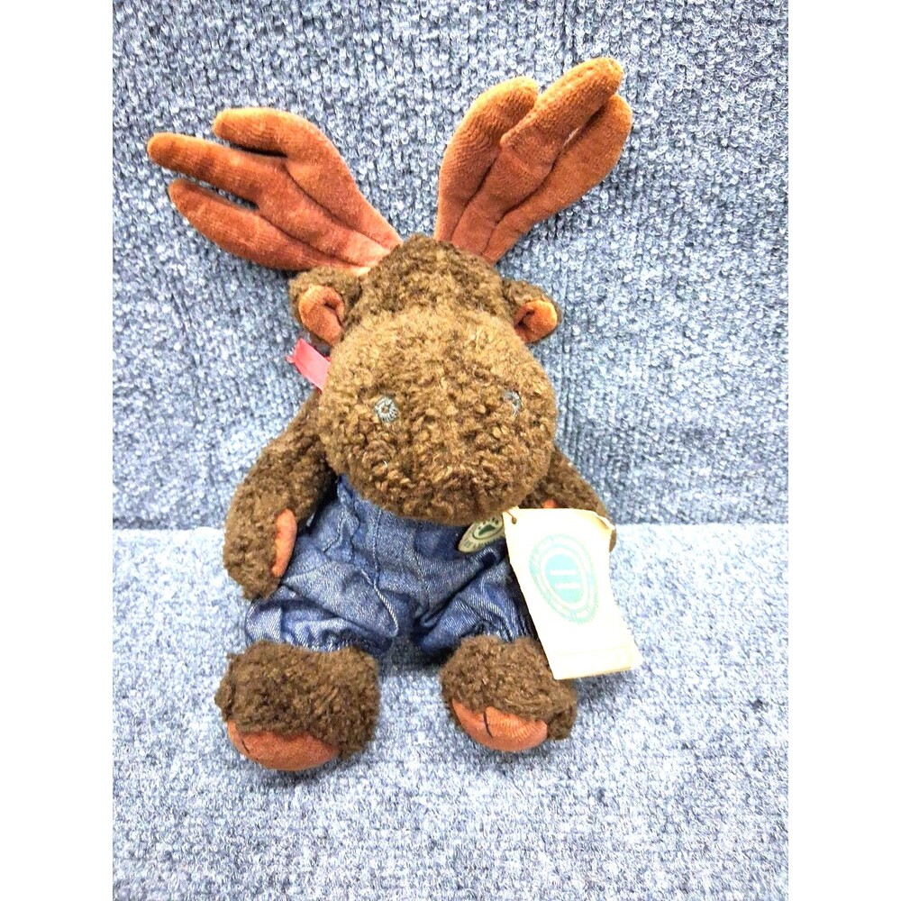 Retired Boyd’s Bear Festus the Moose Vintage Jointed-Denim Overalls W/ Tags